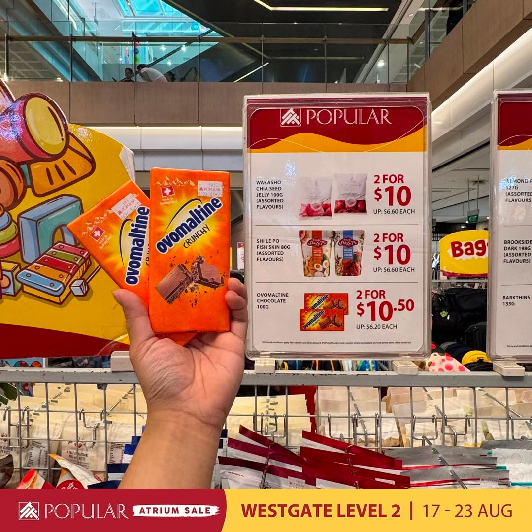 POPULAR-Atrium-Sale-at-Westgate-with-Up-to-70-Off-20 19-23 August 2026: POPULAR Bookstore Singapore: POPULAR Atrium Sale at Westgate with Up to 70% Off Books, Stationery and More