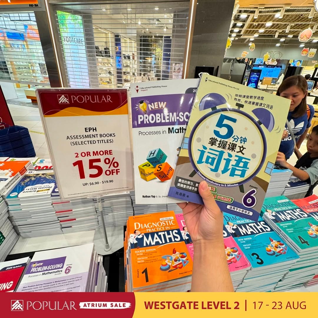 POPULAR-Atrium-Sale-at-Westgate-with-Up-to-70-Off-23 19-23 August 2026: POPULAR Bookstore Singapore: POPULAR Atrium Sale at Westgate with Up to 70% Off Books, Stationery and More