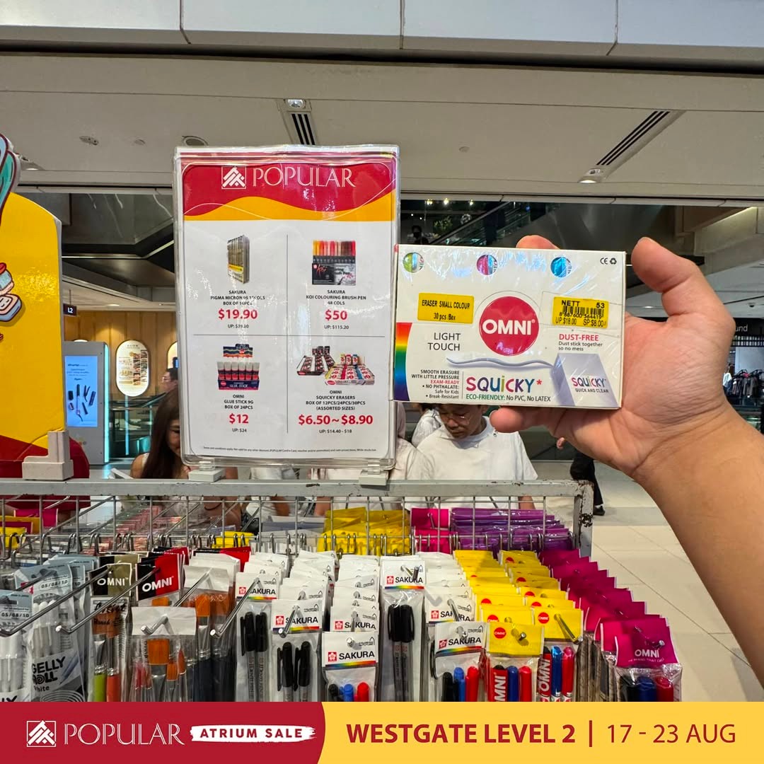 POPULAR-Atrium-Sale-at-Westgate-with-Up-to-70-Off-5 19-23 August 2026: POPULAR Bookstore Singapore: POPULAR Atrium Sale at Westgate with Up to 70% Off Books, Stationery and More