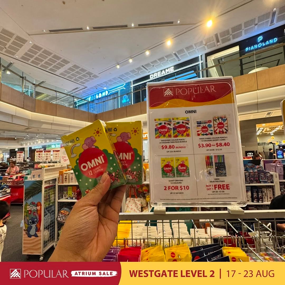 POPULAR-Atrium-Sale-at-Westgate-with-Up-to-70-Off-7 19-23 August 2026: POPULAR Bookstore Singapore: POPULAR Atrium Sale at Westgate with Up to 70% Off Books, Stationery and More