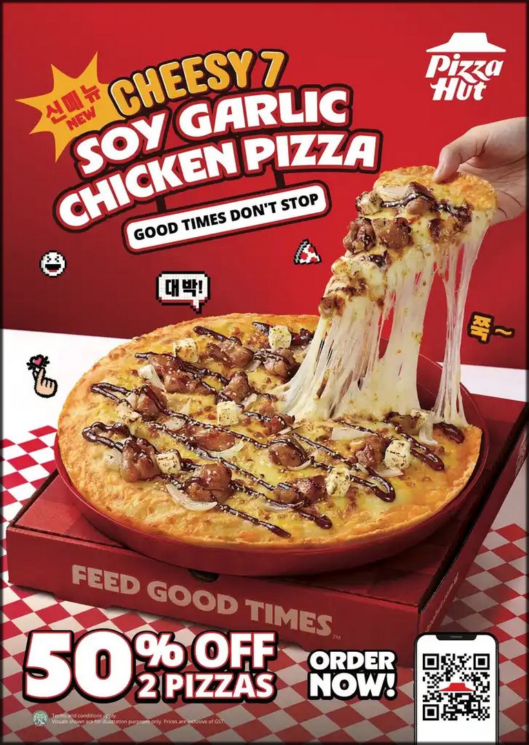 Pizza-Hut-Singapore-Cheesy-7-Soy-Garlic-Chicken-Pizza-Promotion-1 27 August-11 November 2026: Pizza Hut Singapore: Cheesy 7 Soy Garlic Chicken Pizza Promotion, Pizza Deals and $1,000 #Cheesy7Idol Dance Challenge