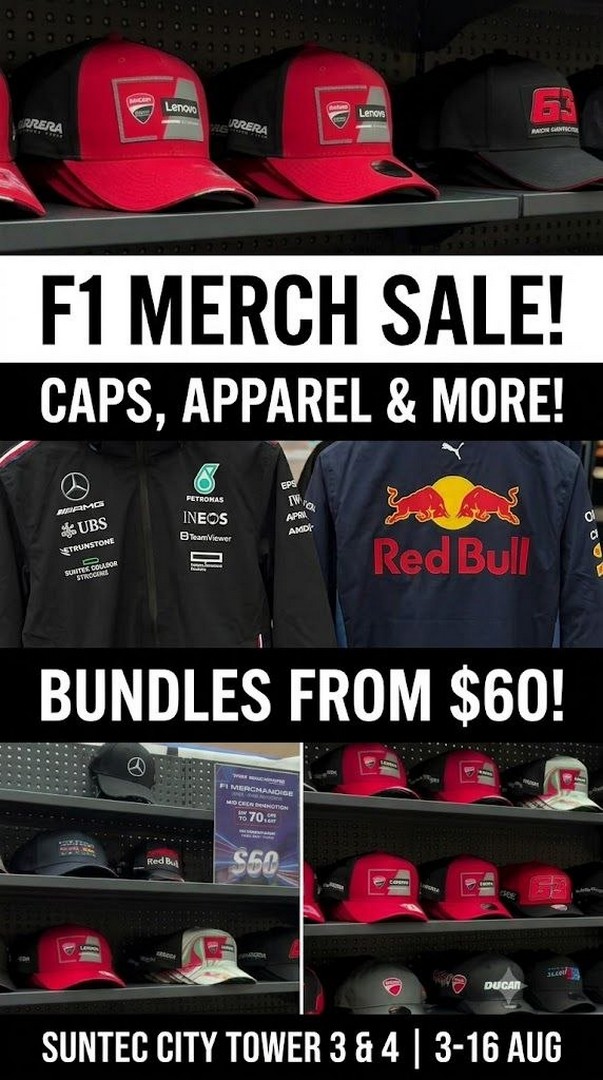 RPM-Downtown-Singapore-Formula-1-Clearance-Sale-1 3-16 August 2026: RPM Downtown Singapore Formula 1 Clearance Sale – Huge Discounts on Official F1 Merchandise at Suntec City