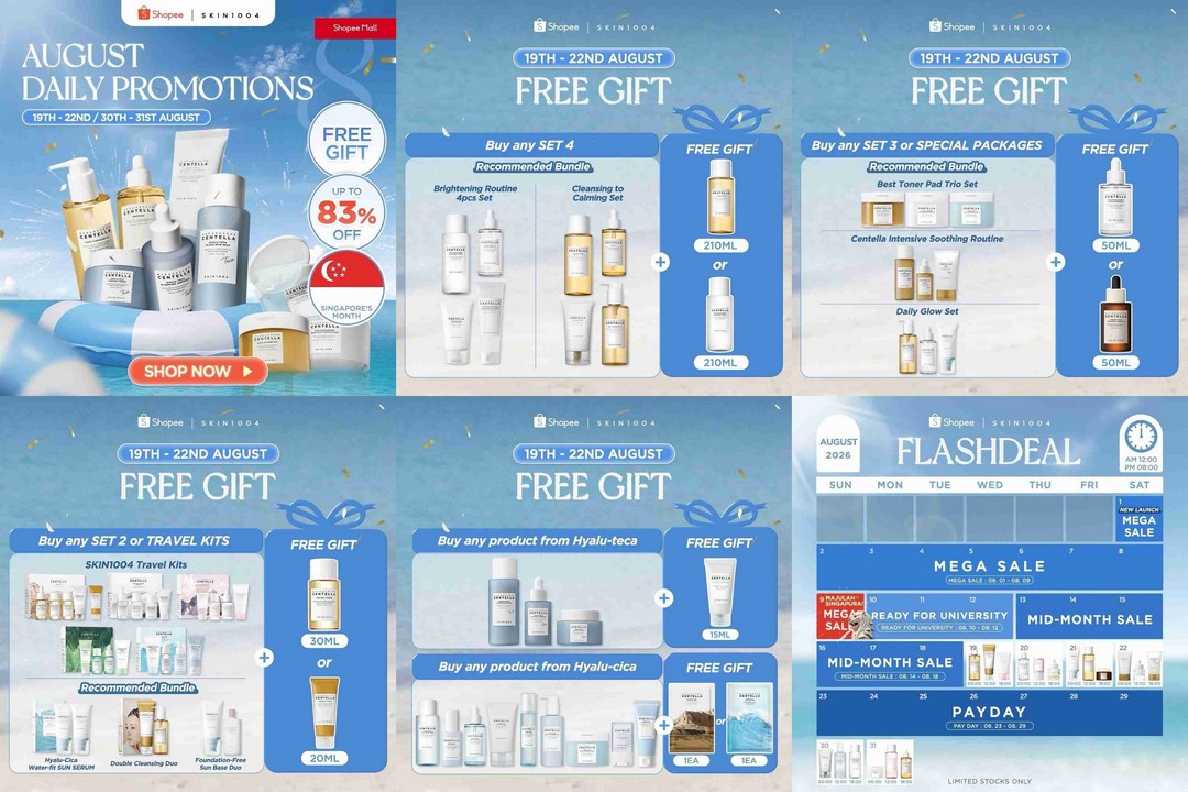 SKIN1004-Singapore-Up-to-82-OFF-Shopee-Mall 19-22 August 2026: SKIN1004 Singapore: Up to 82% OFF Shopee Mall National Month Sale with Free Skincare Gifts and Bundle Deals