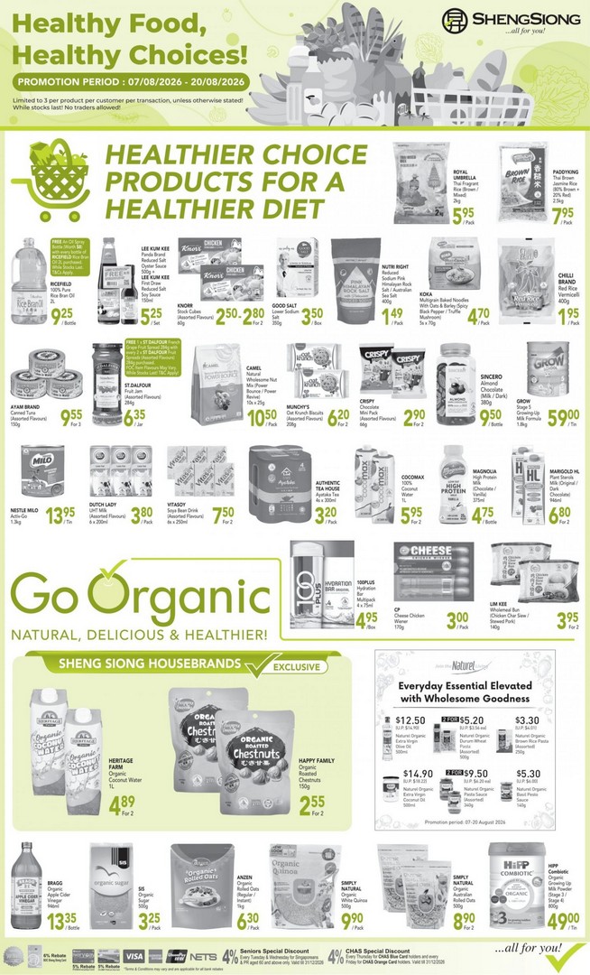 Sheng-Siong-Healthy-Food-Grocery-Promotion-with-Savings 7-20 August 2026: Sheng Siong: Healthy Food Grocery Promotion with Savings on Healthier Choice & Organic Products