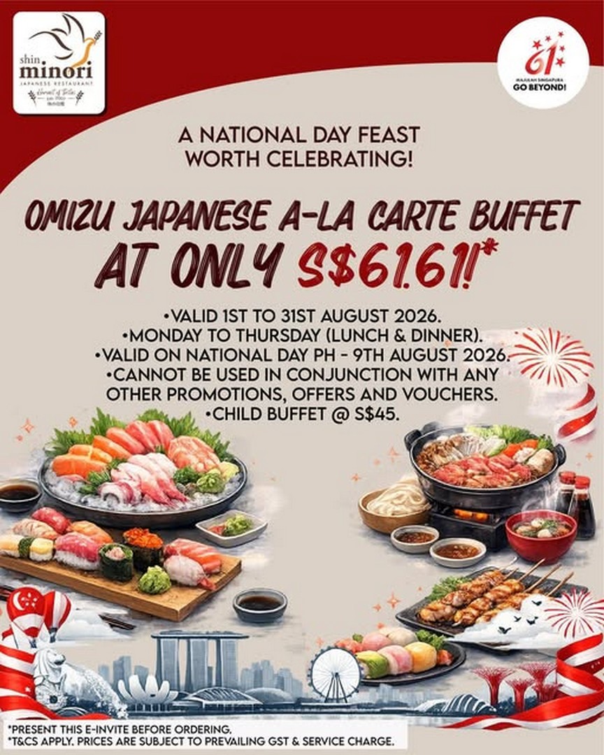 Shin-Minori-Japanese-Restaurant-National-Day-Omizu-Buffet-Promotion 1-31 August 2026: Shin Minori Japanese Restaurant: National Day Omizu Buffet Promotion at $61.61++ Per Adult