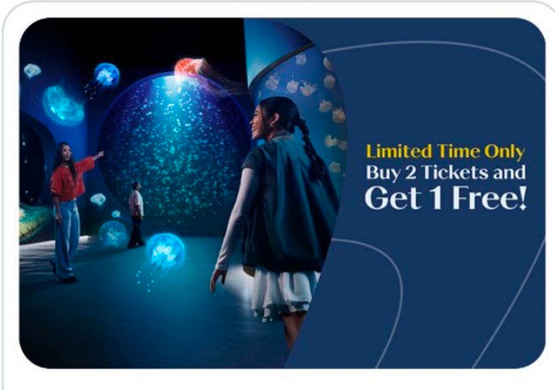 Singapore-Oceanarium-2-Adult-Tickets-1-Free-Admission Now till 30 September 2026: Singapore Oceanarium: 2 Adult Tickets + 1 Free Admission Ticket for $110 Singapore Residents Anniversary Promotion