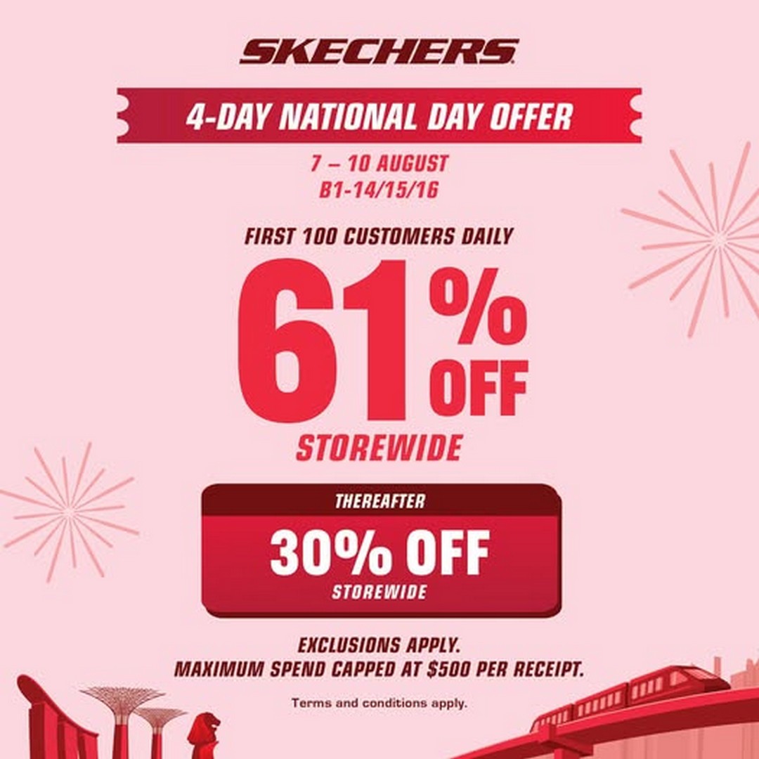 Skechers-Singapore-SG61-Storewide-Promotion 7-10 August 2026: Skechers Singapore SG61 Storewide Promotion – Enjoy Up to 61% OFF at Wisma Atria for National Day Savings