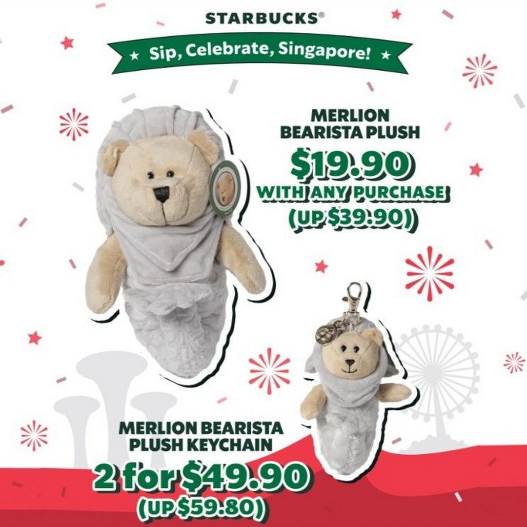 Starbucks-Singapore-Promotion-Get-Exclusive-Merlion-Bearista-Plush 31 July 2026 onwards: Starbucks Singapore Promotion: Get Exclusive Merlion Bearista Plush From $19.90 With Purchase, Limited Edition Singapore Collectible Event