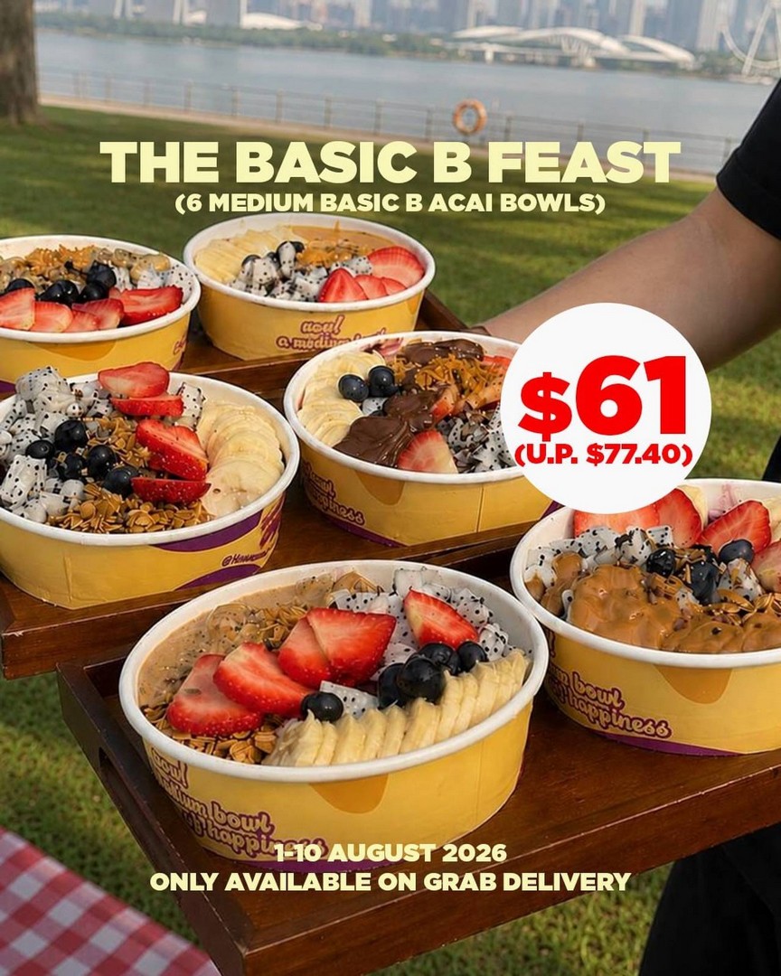 Summer-Acai-National-Day-Promotion-with-6-Medium-Acai-Bowls 1-10 August 2026: Summer Açaí: National Day Promotion with 6 Medium Açaí Bowls for $61 on Grab
