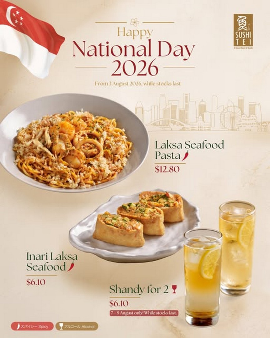 Sushi-Tei-Singapore-National-Day-Promotion 3-9 August 2026: Sushi Tei Singapore National Day Promotion: Enjoy Limited-Time Laksa Seafood Creations and $6.10 Shandies Celebration