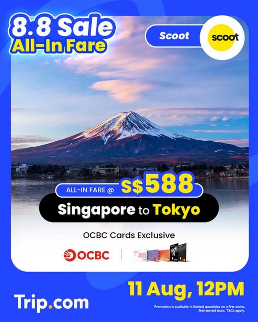Trip.com-12PM-Travel-Promotion-with-Scoot-Tokyo-Fares 11 August 2026: Trip.com: 12PM Travel Promotion with Scoot Tokyo Fares from $588 and AirAsia Kuala Lumpur Fares from $99