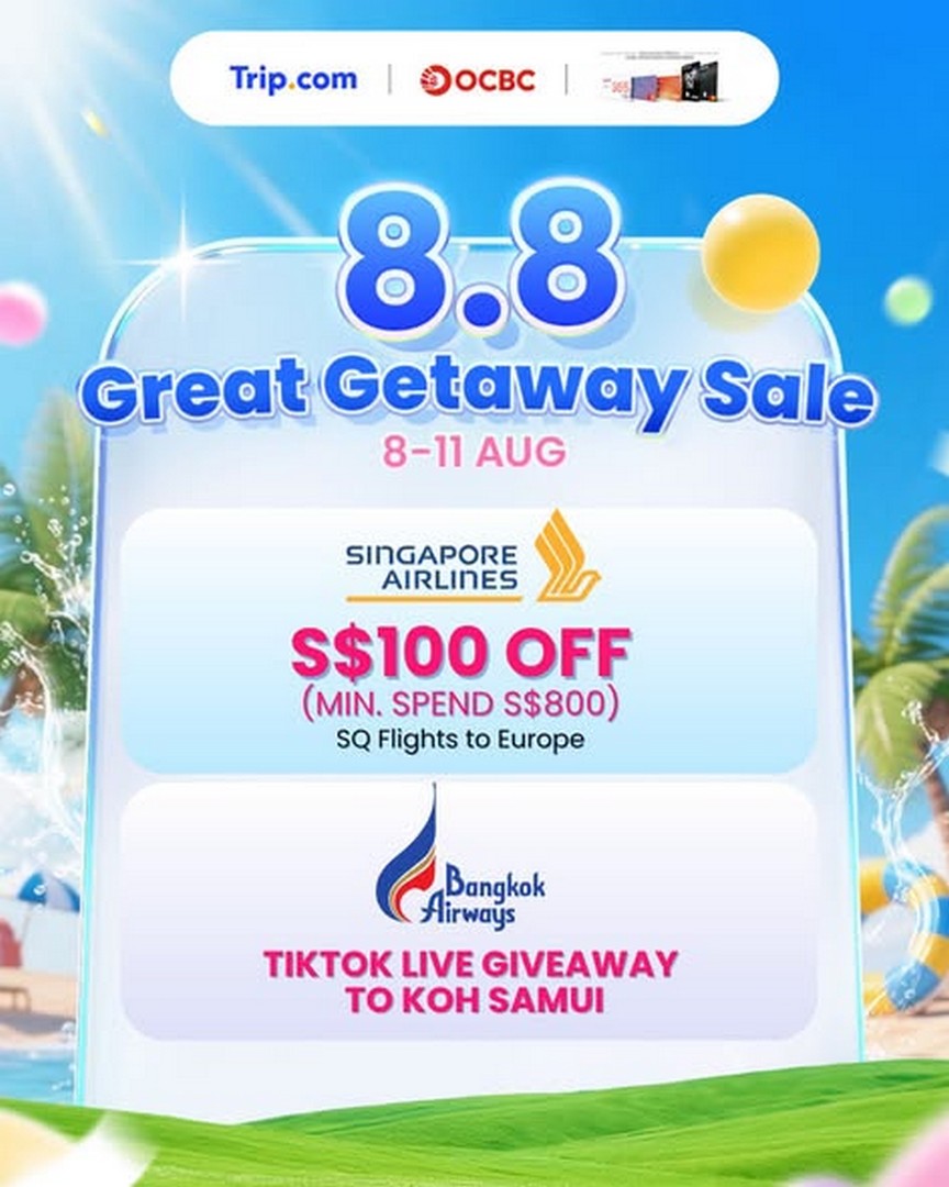 Trip.com-8.8-Great-Getaway-Sale 8-11 August 2026: Trip.com: 8.8 Great Getaway Sale with Airline Discounts, Flight Deals and Travel Giveaways