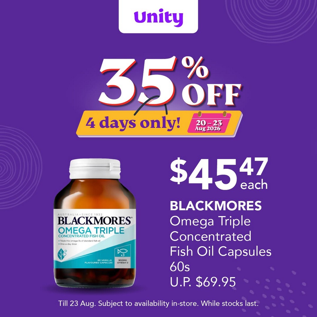 Unity-Pharmacy-35-Off-Health-Supplements-and-Vitamins-Promotion-7 20-23 August 2026: Unity Pharmacy: 35% Off Health Supplements and Vitamins Promotion for 4 Days Only
