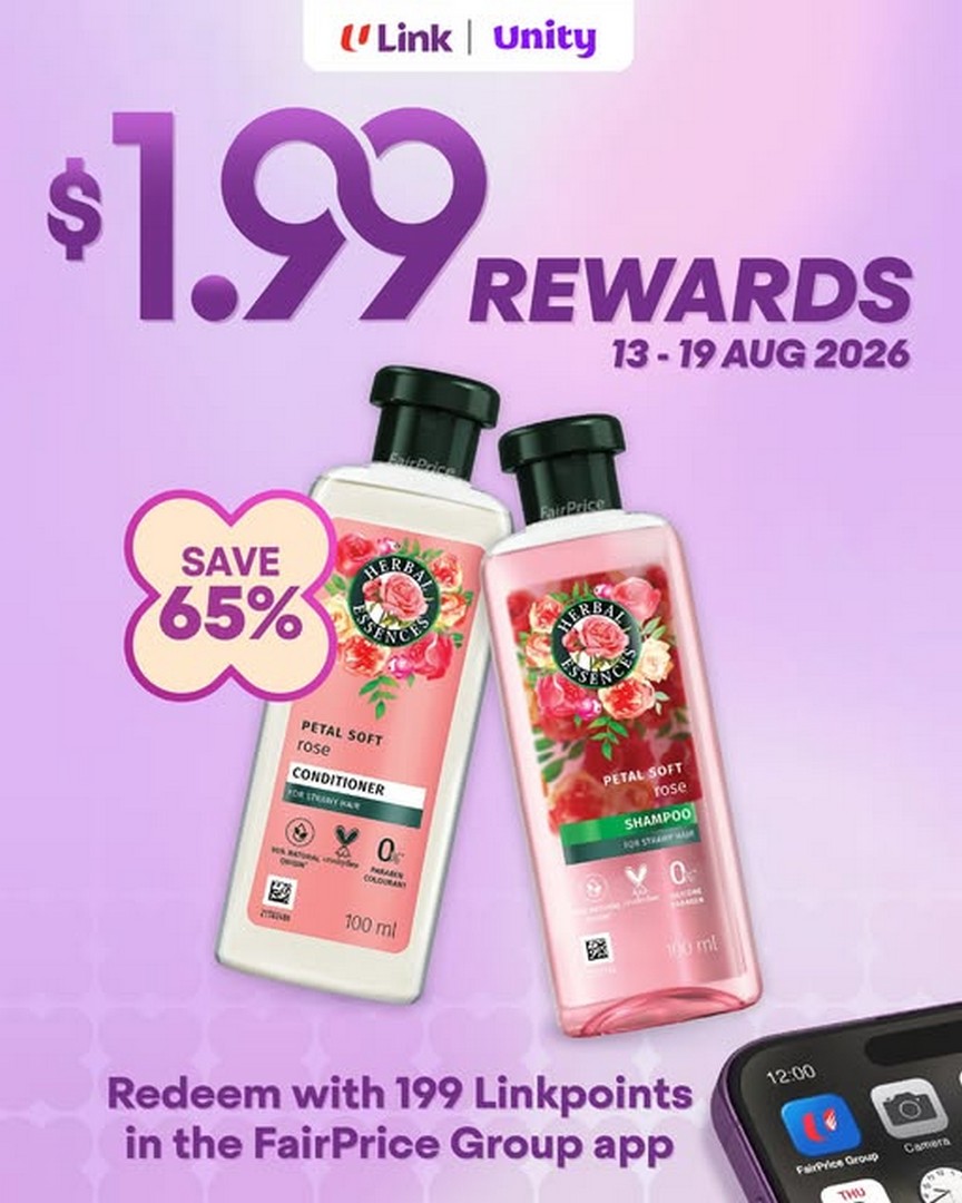 Unity-Pharmacy-Herbal-Essences-Petal-Soft-Rose-Shampoo-or-Conditioner 13-19 August 2026: Unity Pharmacy: Herbal Essences Petal Soft Rose Shampoo or Conditioner at Just 199 Linkpoints Promotion