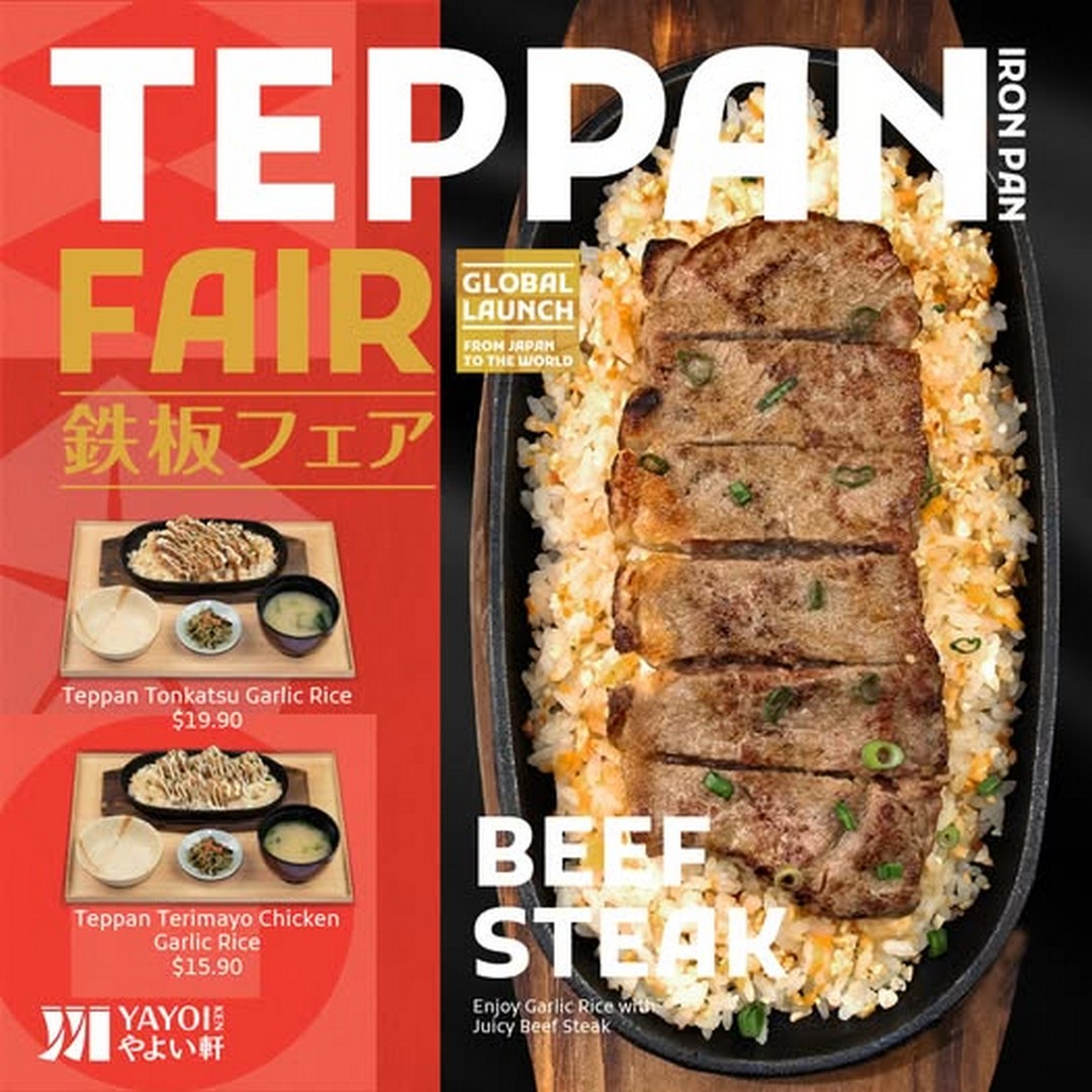 YAYOI-Global-Teppan-Fair-Promotion-–-Beef-Steak 17 August 2026 onwards: YAYOI Global Teppan Fair Promotion – Beef Steak, Tonkatsu & Terimayo Chicken Teppan Sets from $15.90 at 100 AM Mall