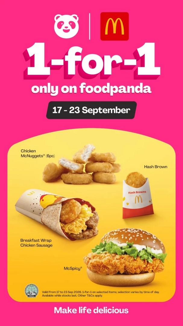 1 17–30 September 2026: McDonald’s Singapore & foodpanda: 1-for-1 Deals on Breakfast, McSpicy, Chicken McNuggets and More