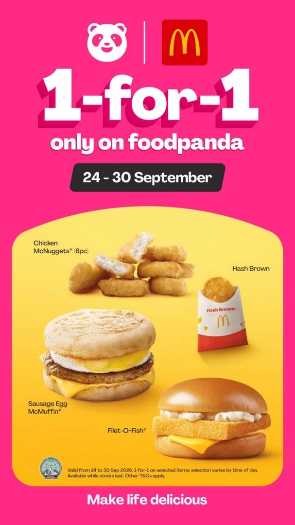 2 17–30 September 2026: McDonald’s Singapore & foodpanda: 1-for-1 Deals on Breakfast, McSpicy, Chicken McNuggets and More