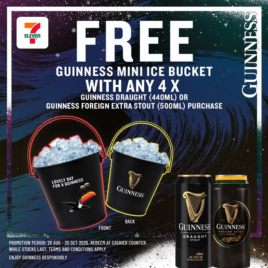 7-Eleven-Guinness-Buy-4-Get-Free-Guinness-Mini-Ice-Bucket-Promotion 18-20 September 2026: 7-Eleven Guinness Buy 4 Get Free Guinness Mini Ice Bucket Promotion