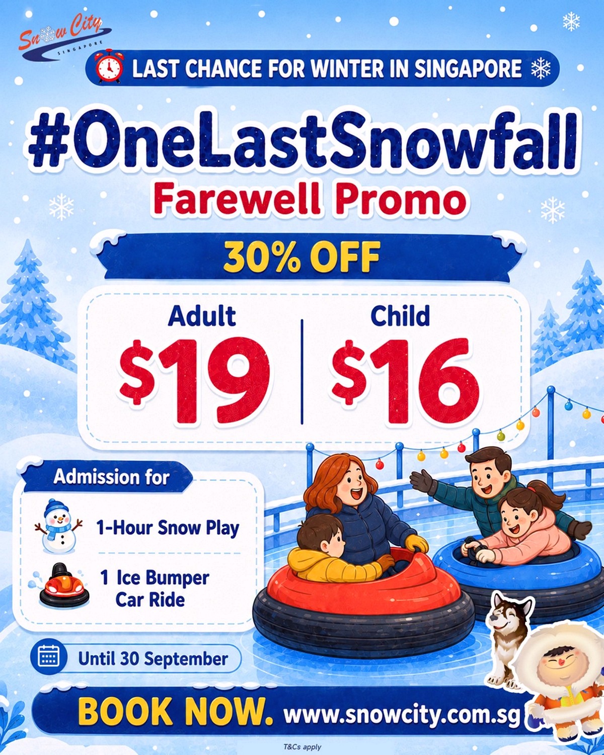 825268452_946049035229354_3207509631068646660_n 1 June–30 September 2026: Snow City Singapore Farewell Promotion – Up to 30% OFF, Tickets From $16, Final Snow Experience Before Closure