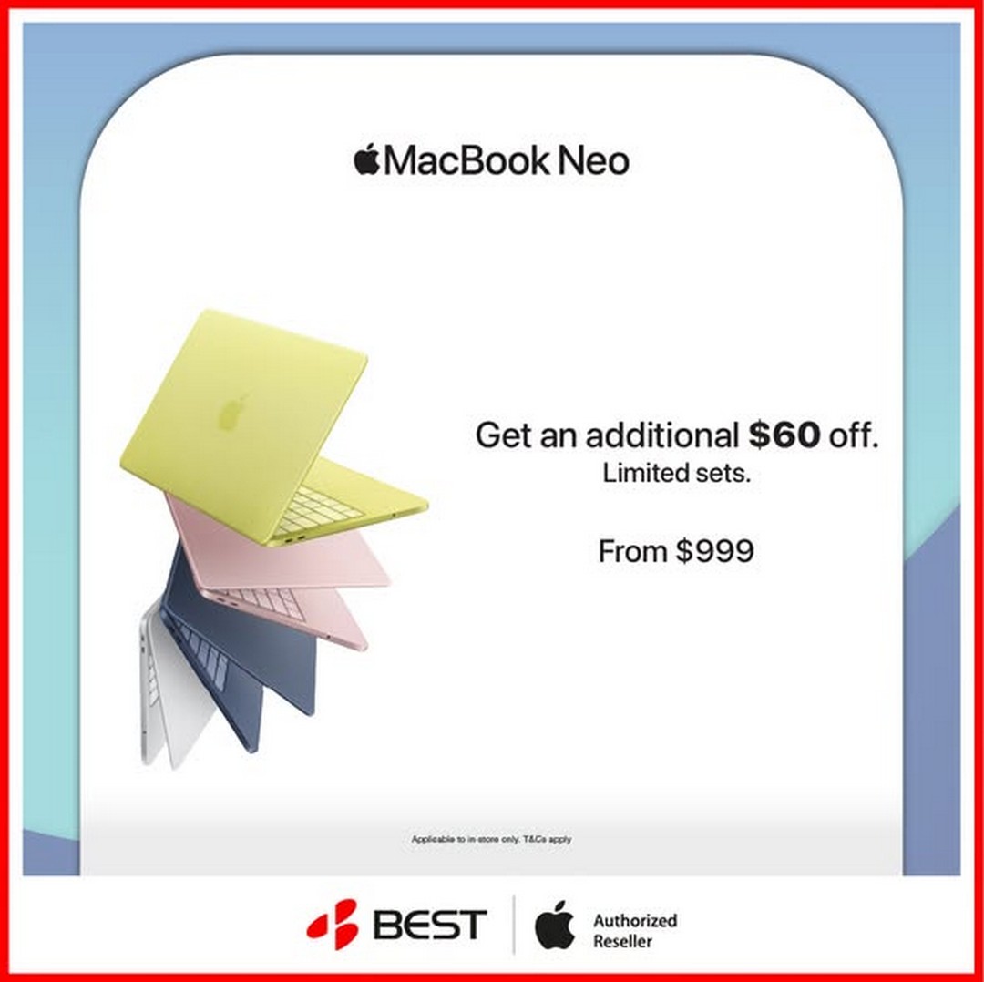 BEST-Denki-Singapore-Apple-MacBook-Neo-and-iPad-Promotion-1 Now till 31 October 2026: BEST Denki Singapore: Apple MacBook Neo and iPad Promotion at Selected Retail Outlets