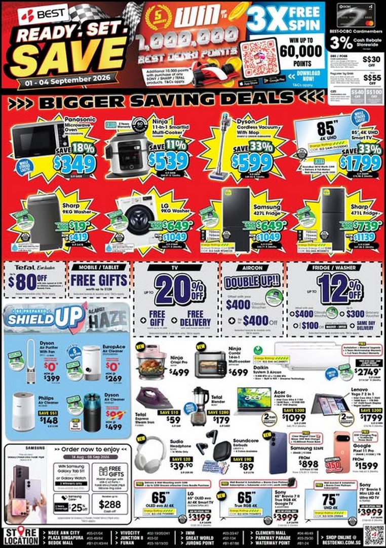 BEST-Denki-Singapore-Bigger-Savings-Sale 1-4 September 2026: BEST Denki Singapore: Bigger Savings Sale with TV, Fridge, Washer, Aircon, Mobile and Kitchen Appliance Deals