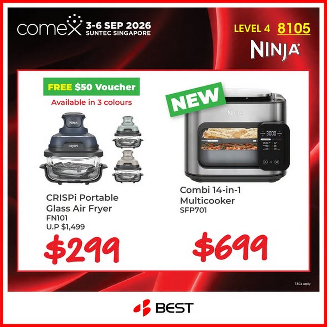 BEST-Denki-Singapore-Ninja-Special-Deals-at-COMEX-Show-2 3-6 September 2026: BEST Denki Singapore: Ninja Special Deals at COMEX Show – Exclusive Appliance Sale & Promotion at Suntec Singapore