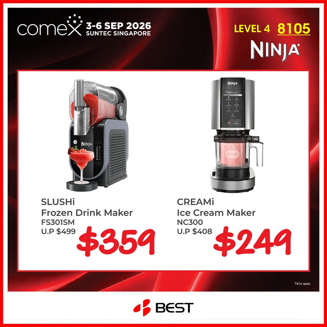 BEST-Denki-Singapore-Ninja-Special-Deals-at-COMEX-Show-6 3-6 September 2026: BEST Denki Singapore: Ninja Special Deals at COMEX Show – Exclusive Appliance Sale & Promotion at Suntec Singapore