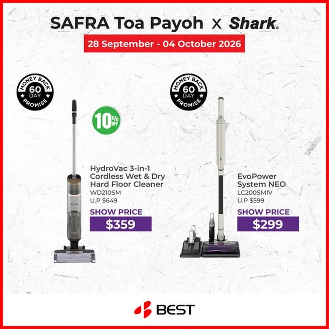 BEST-Denki-Singapore-Shark-Trade-In-Promotion-at-SAFRA-Toa-Payoh-2 28 September-4 October 2026: BEST Denki Singapore: Shark Trade-In Promotion at SAFRA Toa Payoh – Bring Your Old Cleaning Appliance and Enjoy Exclusive Trade-In Prices