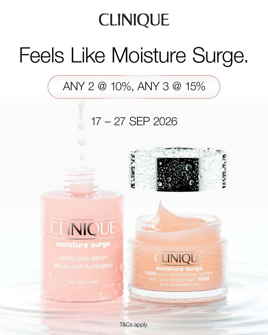 BHG-Singapore-Clinique-15-OFF-Promotion 17-27 September 2026: BHG Singapore: Clinique 15% OFF Promotion on Any 3 Products at BHG Bugis Junction