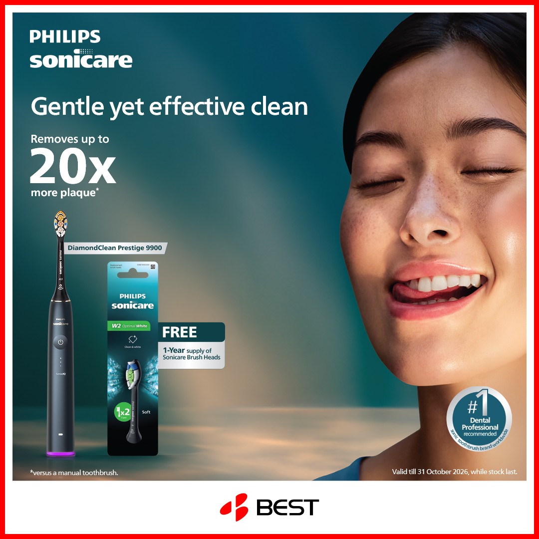 Best-Denki-Philips-Sonicare-DiamondClean-Prestige-Free-Brush-Heads Now till 31 October 2026: Best Denki: Philips Sonicare DiamondClean Prestige Free Brush Heads Promotion at Best Denki, Singapore