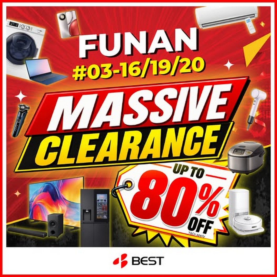 Best-Denki-Singapore-Massive-Clearance-Sale 8 September 2026 onwards: Best Denki Singapore: Massive Clearance Sale with Up to 80% OFF Selected TV & Computer Display Sets at Funan