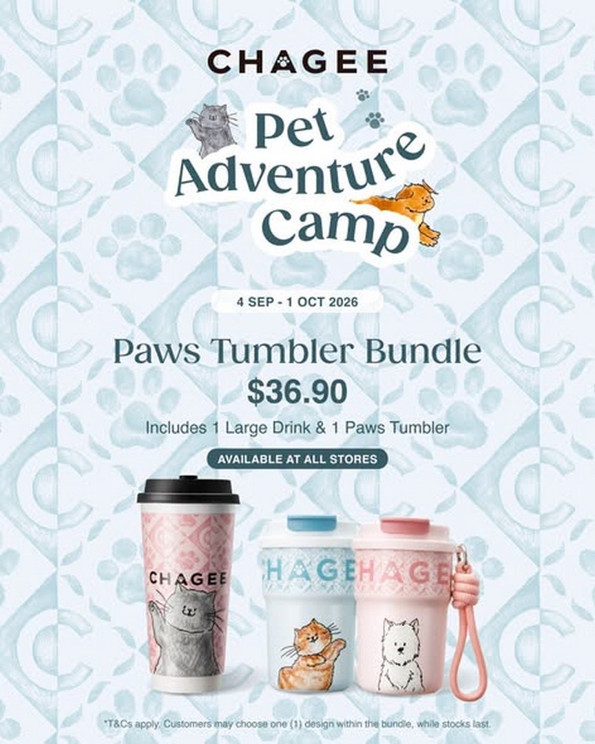 CHAGEE-Singapore-Pet-Adventure-Camp-Pop-Up-Promotion-1 4 September-1 October 2026: CHAGEE Singapore: Pet Adventure Camp Pop-Up Promotion at Orchard Mandarin Gallery with New Paws Tumbler Bundles