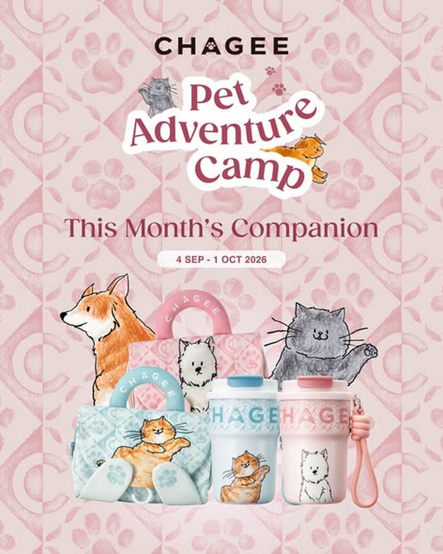 CHAGEE-Singapore-Pet-Adventure-Camp-Pop-Up-Promotion 4 September-1 October 2026: CHAGEE Singapore: Pet Adventure Camp Pop-Up Promotion at Orchard Mandarin Gallery with New Paws Tumbler Bundles