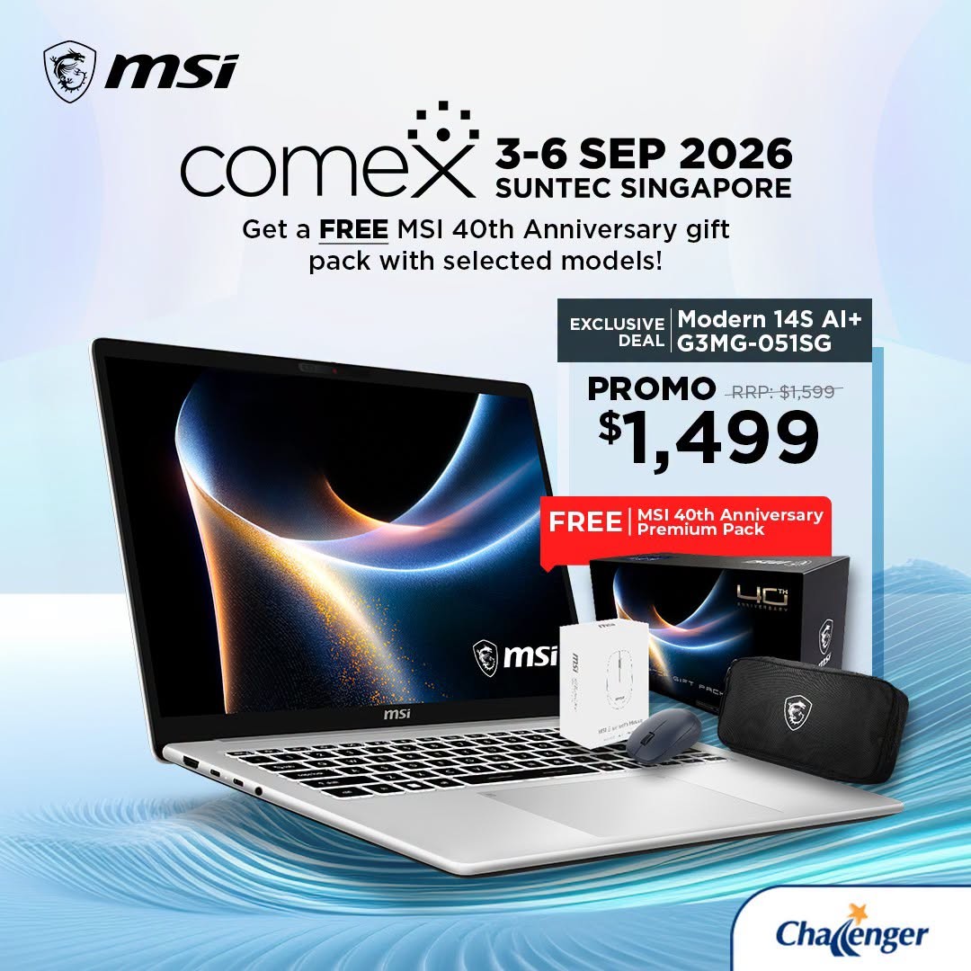 Challenger-Singapore-MSI-COMEX-2026-Promotion-4 3-6 September 2026: Challenger Singapore: MSI COMEX 2026 Promotion with Up to $1,000 OFF and Free MAI 40th Anniversary Gift Pack at Suntec Singapore