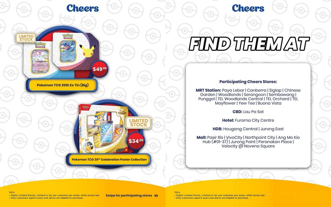 Cheers-Pokemon-TCG-30th-Anniversary-Collection-Sale-From-34.90-1 24 September 2026: Cheers: Pokémon TCG 30th Anniversary Collection Sale From $34.90 at Selected Stores From 1pm