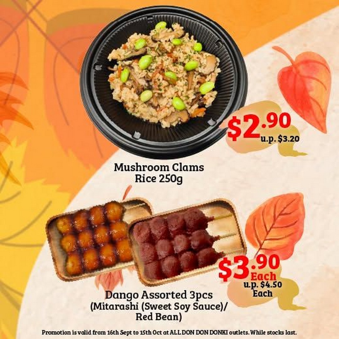 DON-DON-DONKI-Autumn-Fair-Promotion-with-Mushroom-Clams-2 16 September-15 October 2026: DON DON DONKI: Autumn Fair Promotion with Mushroom Clams Rice, Dango & Japanese Meals from $2.90