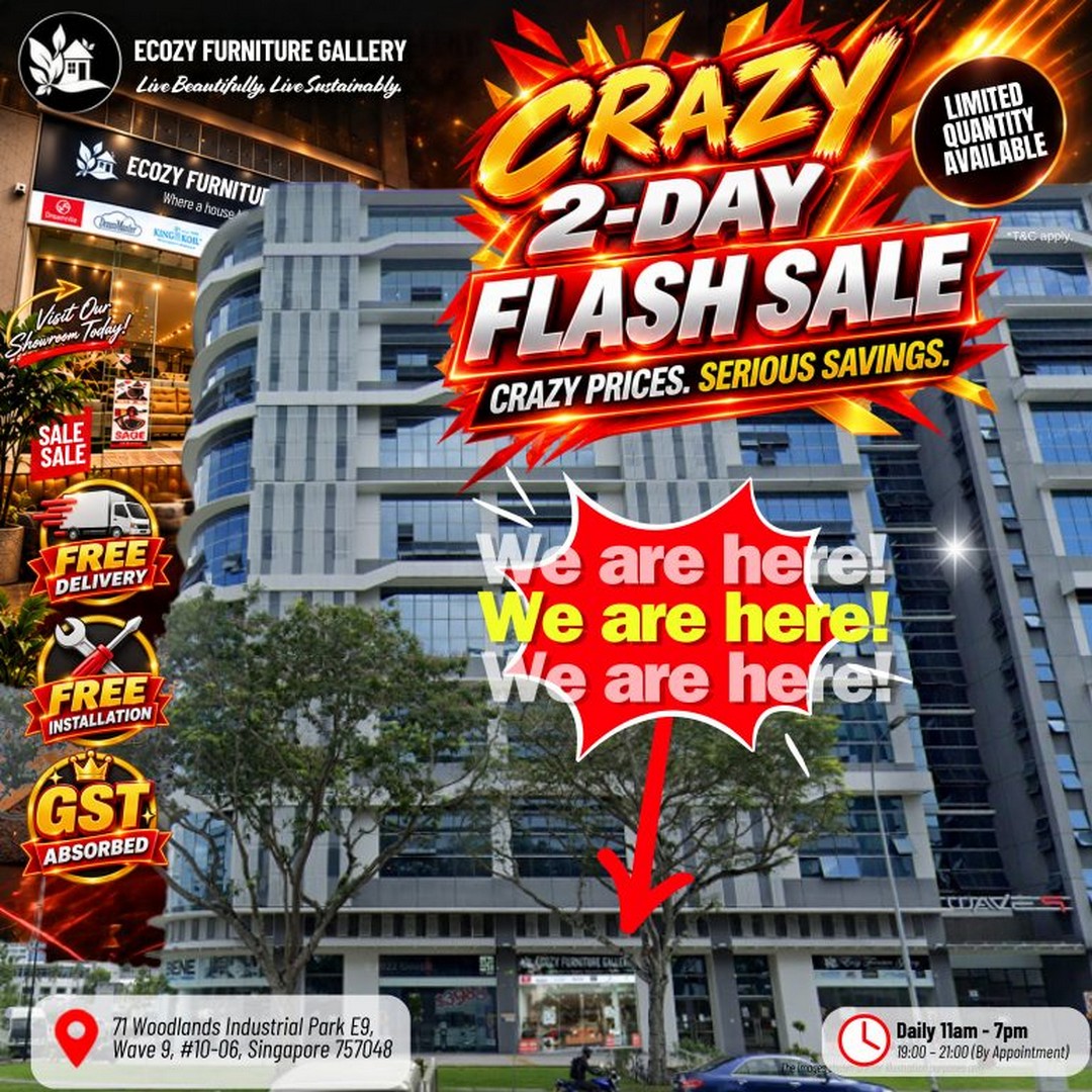 Ecozy-Furniture-Gallery-Crazy-2-Day-Flash-Sale-7 24–25 September 2026: Ecozy Furniture Gallery: Crazy 2-Day Flash Sale with $699 Queen Bed Set and FREE Single Bed Set, 11am–4pm at Woodlands