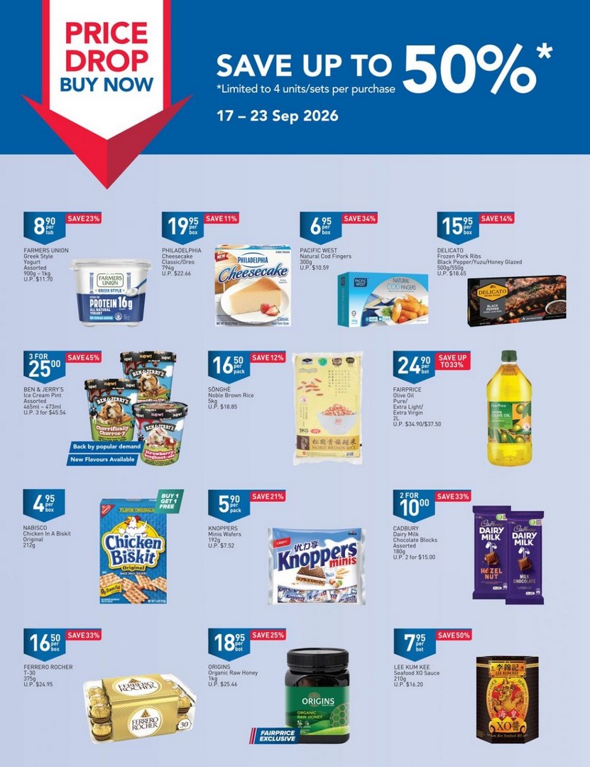 FairPrice-Price-Drop-Buy-Now-Promotion-–-Save-Up-to-50-on-Groceries 17-23 September 2026: FairPrice: Price Drop Buy Now Promotion – Save Up to 50% on Groceries, Snacks, Drinks and Household Essentials