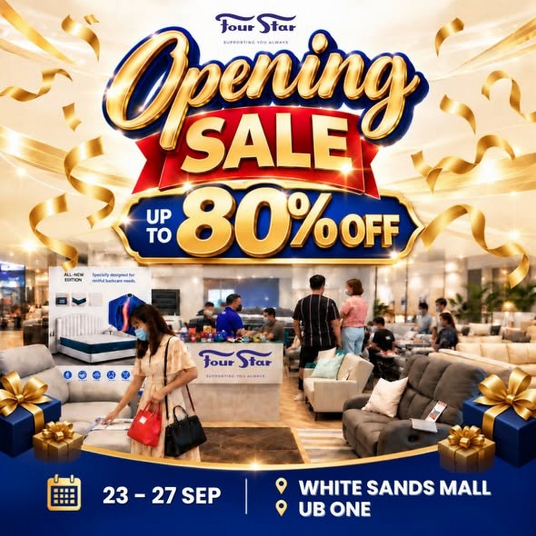 Four-Star-Mattress-Up-to-80-Off-New-Pop-Up-Outlets 23–27 September 2026: Four Star Mattress: Up to 80% Off New Pop-Up Outlets Opening Sale at UB One & White Sands Mall