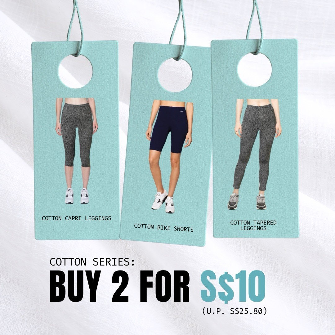 Funfit-Cotton-Series-2-for-10-Promotion 4 September 2026 onwards: Funfit Cotton Series 2 for $10 Promotion: Everyday Leggings and Shorts from Just $5 Each