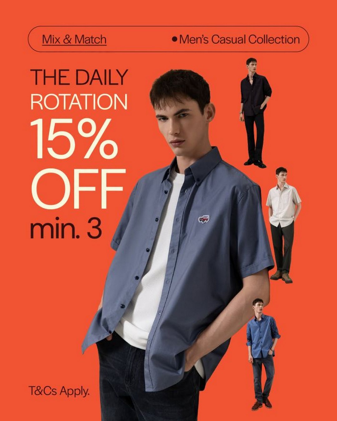 G2000-Mens-Casual-Collection-15-OFF-Promotion 5 September 2026 onwards: G2000 Men's Casual Collection: 15% OFF Promotion When You Buy 3 Items, Smart-Casual Wardrobe Refresh