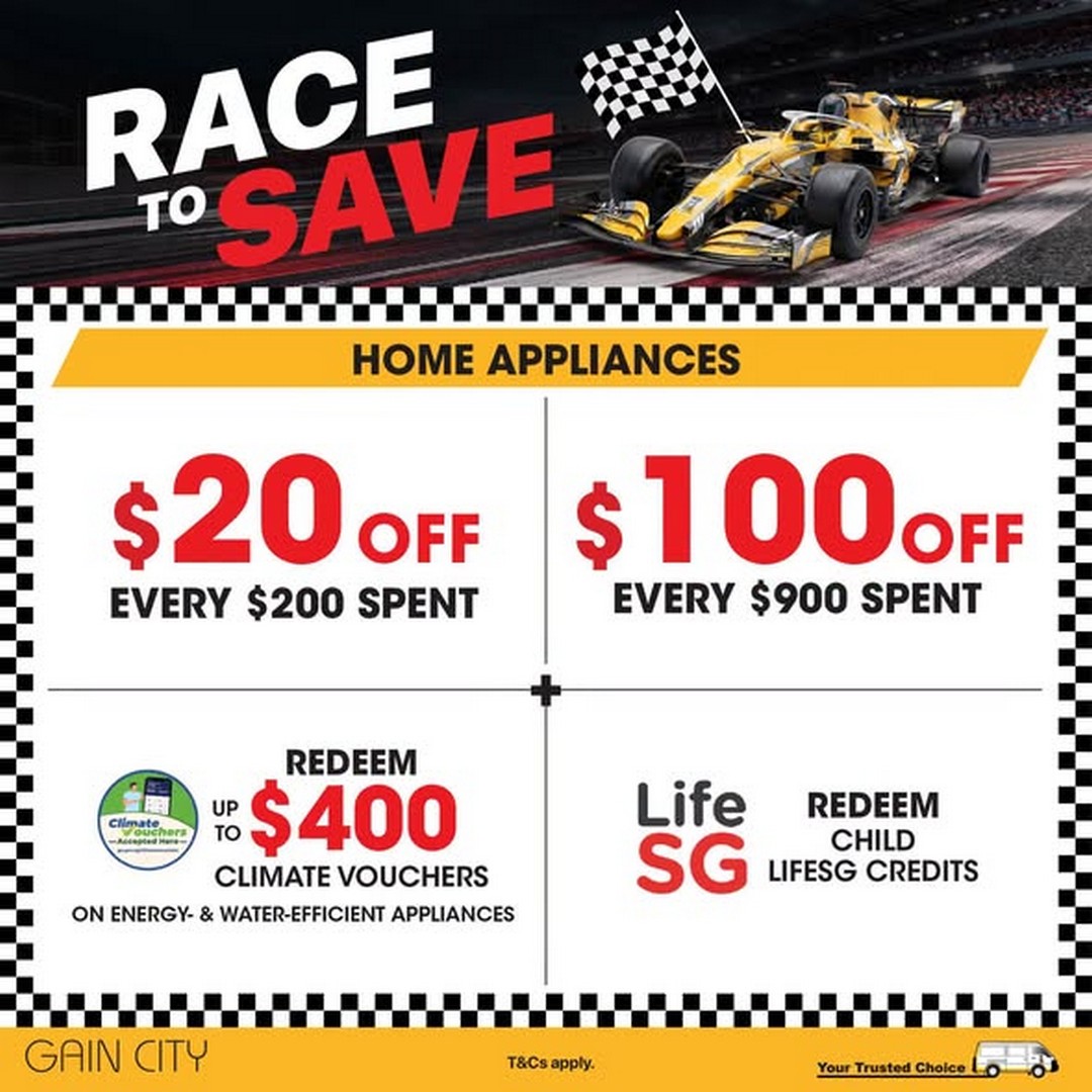 Gain-City-Race-to-Fresher-Air-Sale-and-Promotion-1 22 September 2026 onwards: Gain City: Race to Fresher Air Sale and Promotion with $20 Off Every $200 Spent, $100 Off Every $900 Spent, NETS Savings and Up to $400 Climate Voucher Redemption