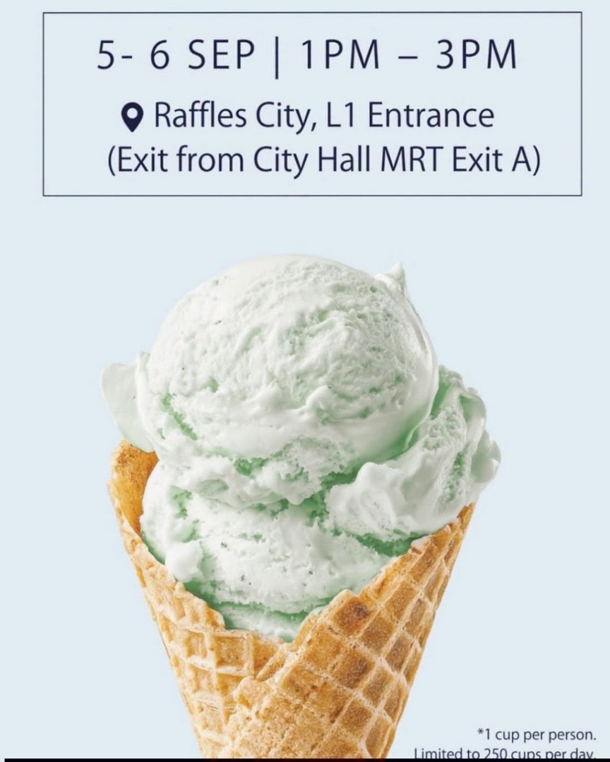 Gelato-Pique-Free-Ice-Cream-Giveaway-at-Raffles-City 5-6 September 2026: Gelato Pique: Free Ice Cream Giveaway at Raffles City: Weekend Pop-Up Promotion