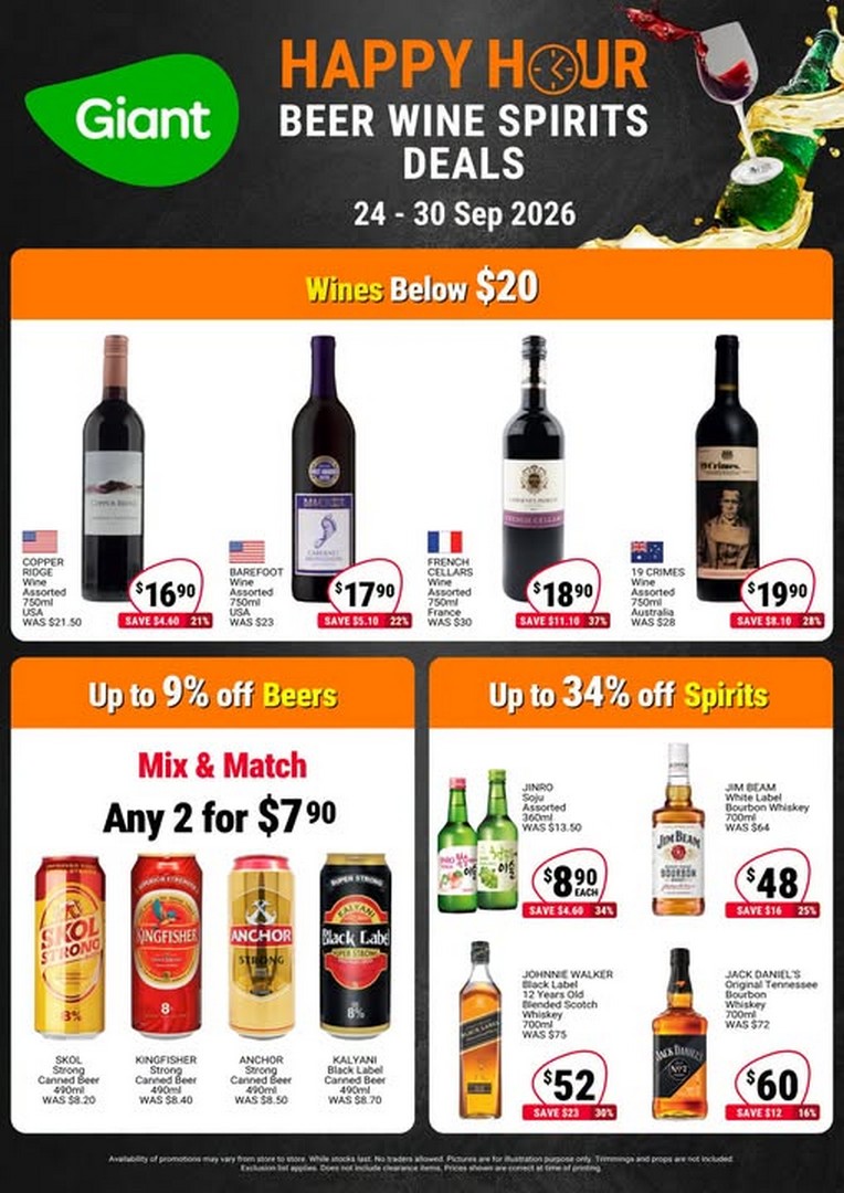 Giant-Singapore-Happy-Hour-Drinks-Promotion-with-Wines-Below 24-30 September 2026: Giant Singapore: Happy Hour Drinks Promotion with Wines Below $20, Up to 34% Off Spirits and Up to 9% Off Beers