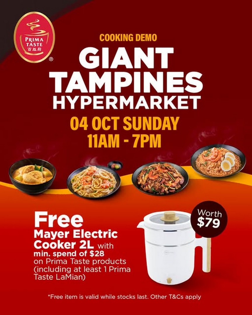 Giant-Singapore-Prima-Taste-Cooking-Demo-and-Free-Mayer-Electric-Cooker 4 October 2026: Giant Singapore: Prima Taste Cooking Demo and Free Mayer Electric Cooker Promotion at Giant Tampines Hypermarket