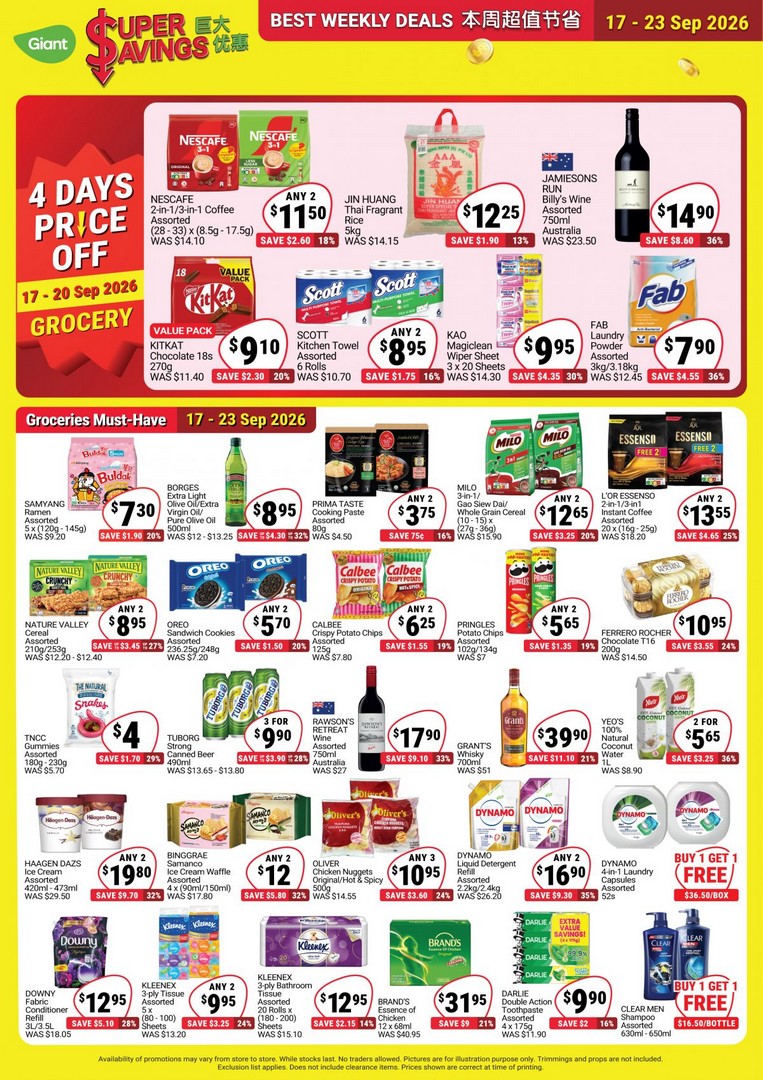 Giant-Singapore-Super-Savings-Promotion-with-Buy-1-Get-1-Free-Deals-1 17-23 September 2026: Giant Singapore: Super Savings Promotion with Buy 1 Get 1 Free Deals, 4 Days Price Off Offers and Grocery Savings