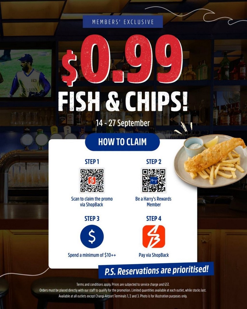 Harrys-Famous-0.99-Fish-Chips-Promotion-Returns-Across 14–27 September 2026: Harry’s Famous $0.99 Fish & Chips Promotion Returns Across Singapore, Rewards Members’ Limited-Time Deal