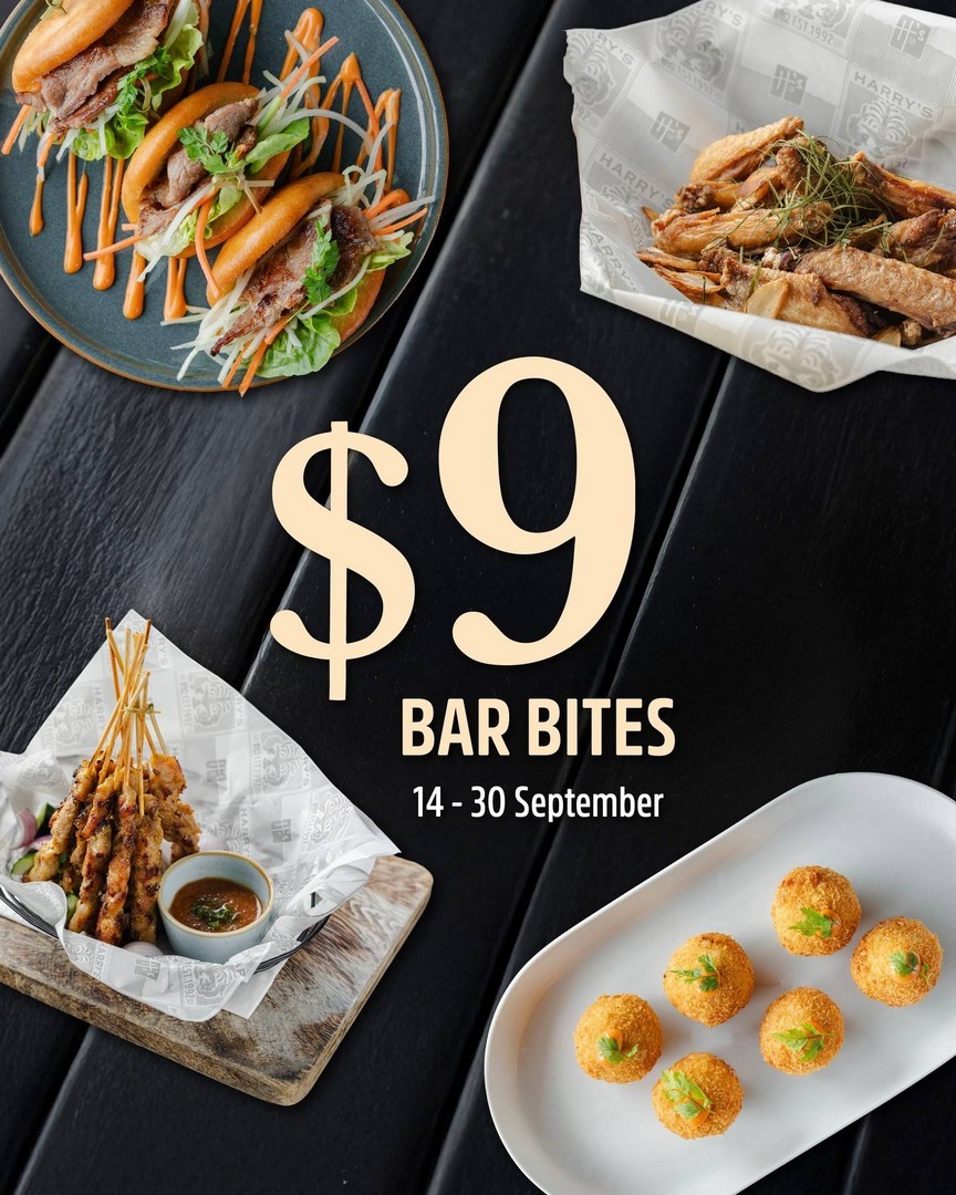 Harrys-Singapore-9-Bar-Bites-Promotion-with-Any-Alcoholic-Drink 14–30 September 2026: Harry’s Singapore: $9 Bar Bites Promotion with Any Alcoholic Drink or Mocktail at Participating Outlets