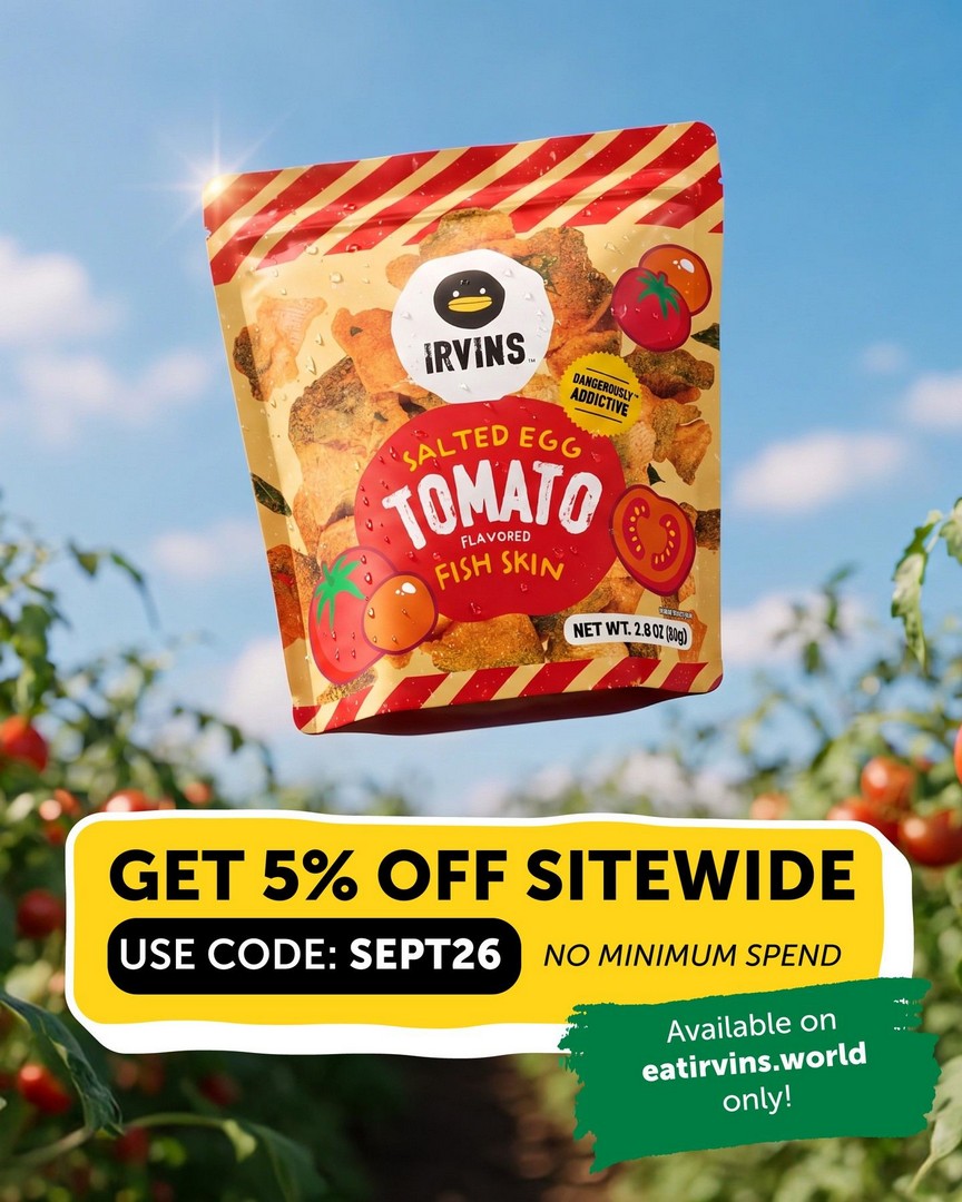 IRVINS-Salted-Egg-5-Off-Sitewide-International-Orders-Promotion 14-30 September 2026: IRVINS Salted Egg: 5% Off Sitewide International Orders Promotion
