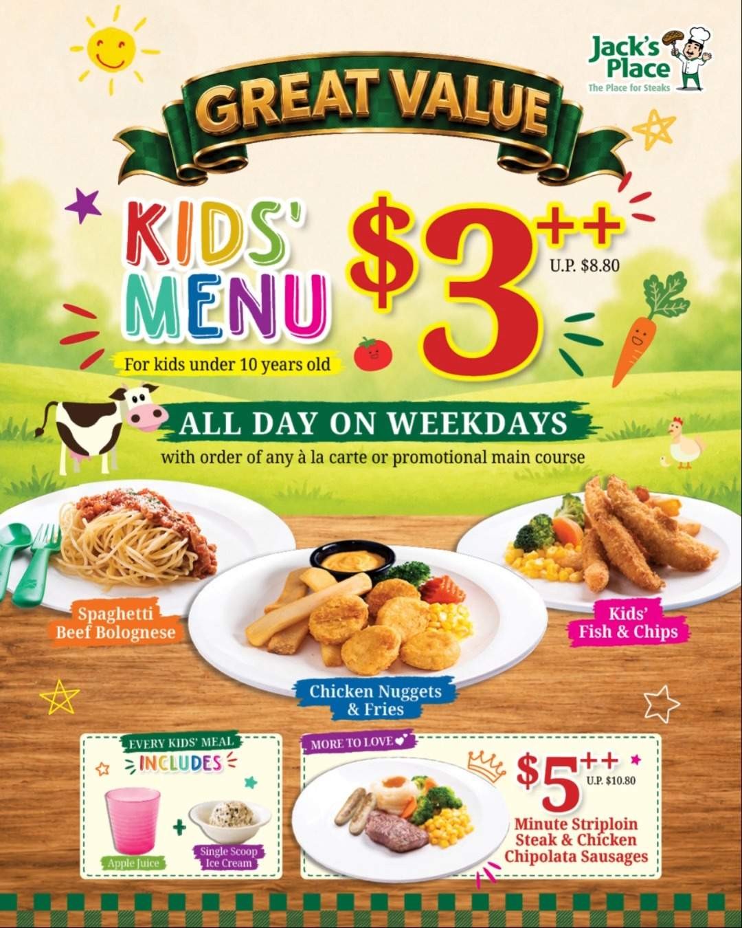 Jacks-Place-3-Kids-Menu-Promotion 4 September 2026 onwards: Jack’s Place $3++ Kids’ Menu Promotion – Affordable Weekday Meals for Children with Drinks & Ice Cream